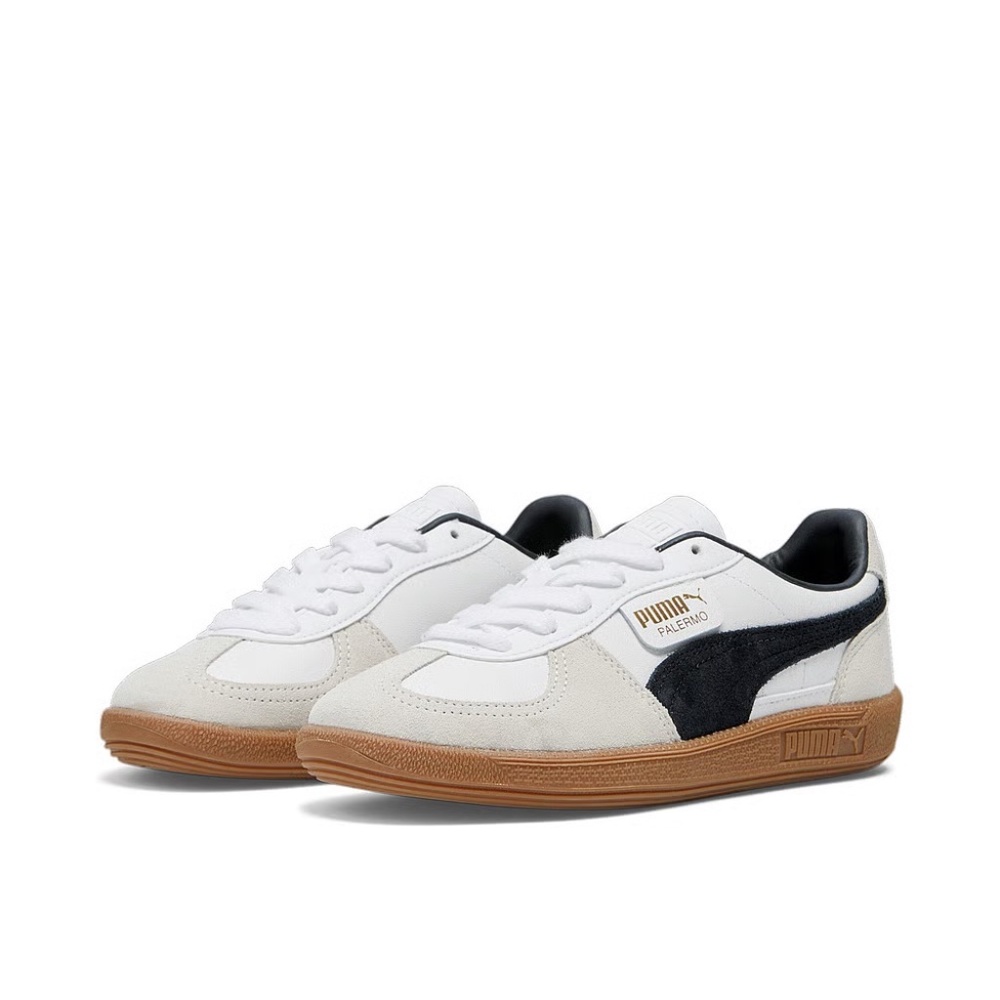 Puma Women's Palermo Leather Sneakers Shoes White-Vapor Gray-Gum 8.5 NEW